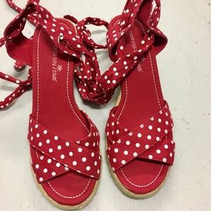 Red polka dot espadrilles_NWT